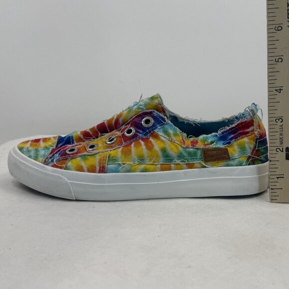 Blowfish Malibu Womens Size 8 Rainbow Tie Dye Play Sneakers Slip On Canvas - Picture 8 of 12